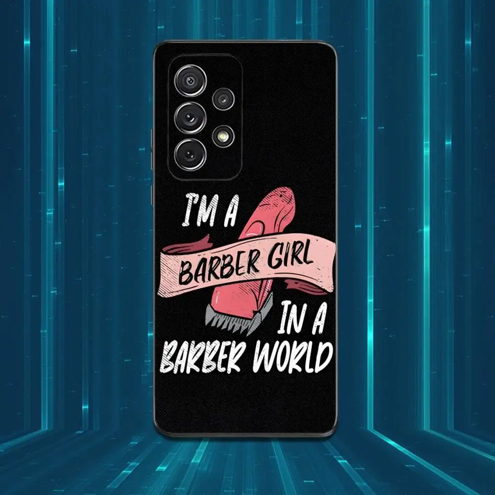 Custodia per parrucchiere con taglio di capelli per Samsung S22, S25, Ultra, S24, S23, FE, S20, S10, Plus, S21, S9, Lite, morbido silicone nero