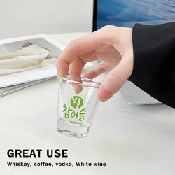 Korean Style Glass Cup Transparent Water Glass Sake Cup Red Wine Glass Beer Cup Milk Drinking mug Juice Barware