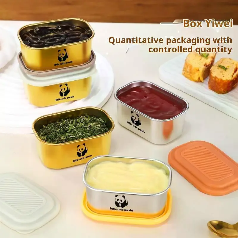 140ml Portable With Sealed Lid Seasoning Box Leak-proof 304 Stainless Steel Sauce Cup Durable High Quality Condiment Containers