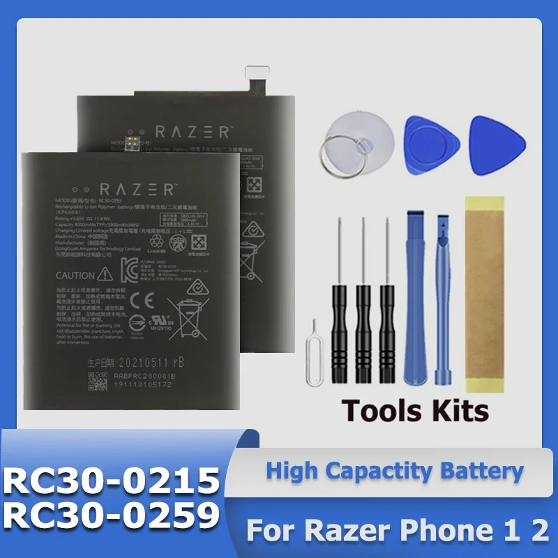 

High Quality 3.85V 4500/5400mAh RC30-0215 RC30-0259 Battery For RAZER Phone 1 2 Bateria 1005004290866769 + Tool