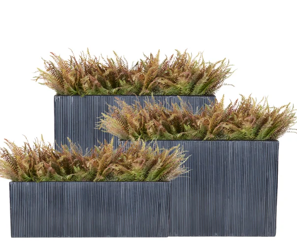 High rectangular fence slot flower pot box fiberglass flower pot
