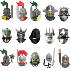 Single Medieval Movie Knights Uruk hai foot Df Orcs Figures Head accessories Building Blocks toys Series