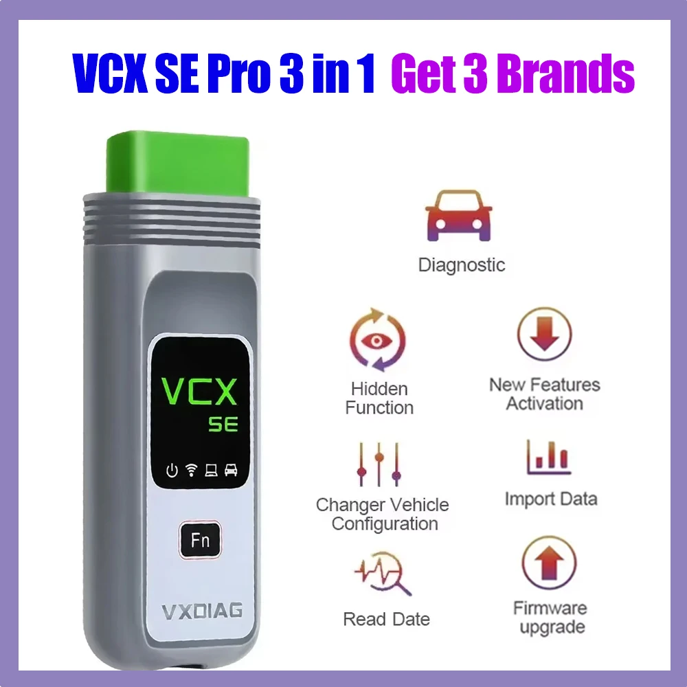 VXDIAG VCX SE Pro Diagnostic Tool 3 in 1 Free Car Software for GM / Ford /Mazda / VW /Audi / Honda /Volvo/Toyota/JLR/Subaru