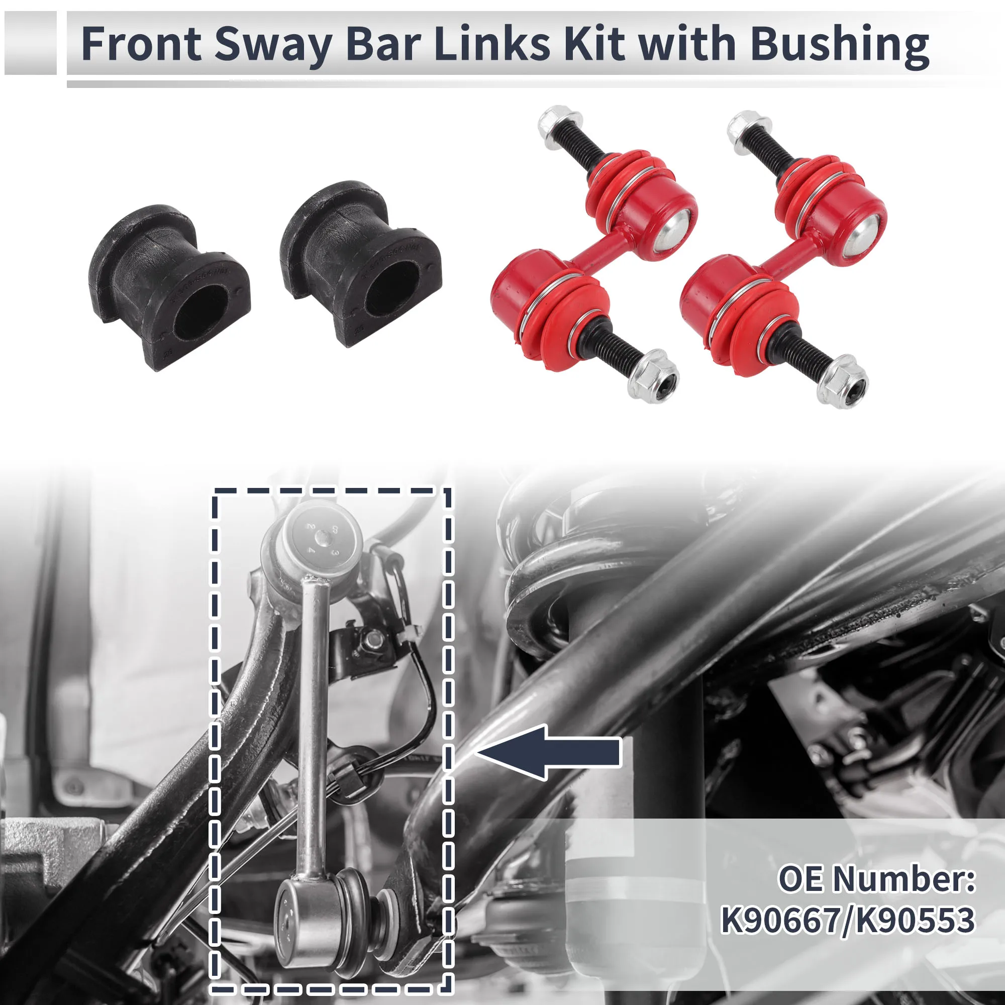 

Тяги переднего стабилизатора UXCELL с 2-мя втулками для Honda CR-V 97-01, номер K90667