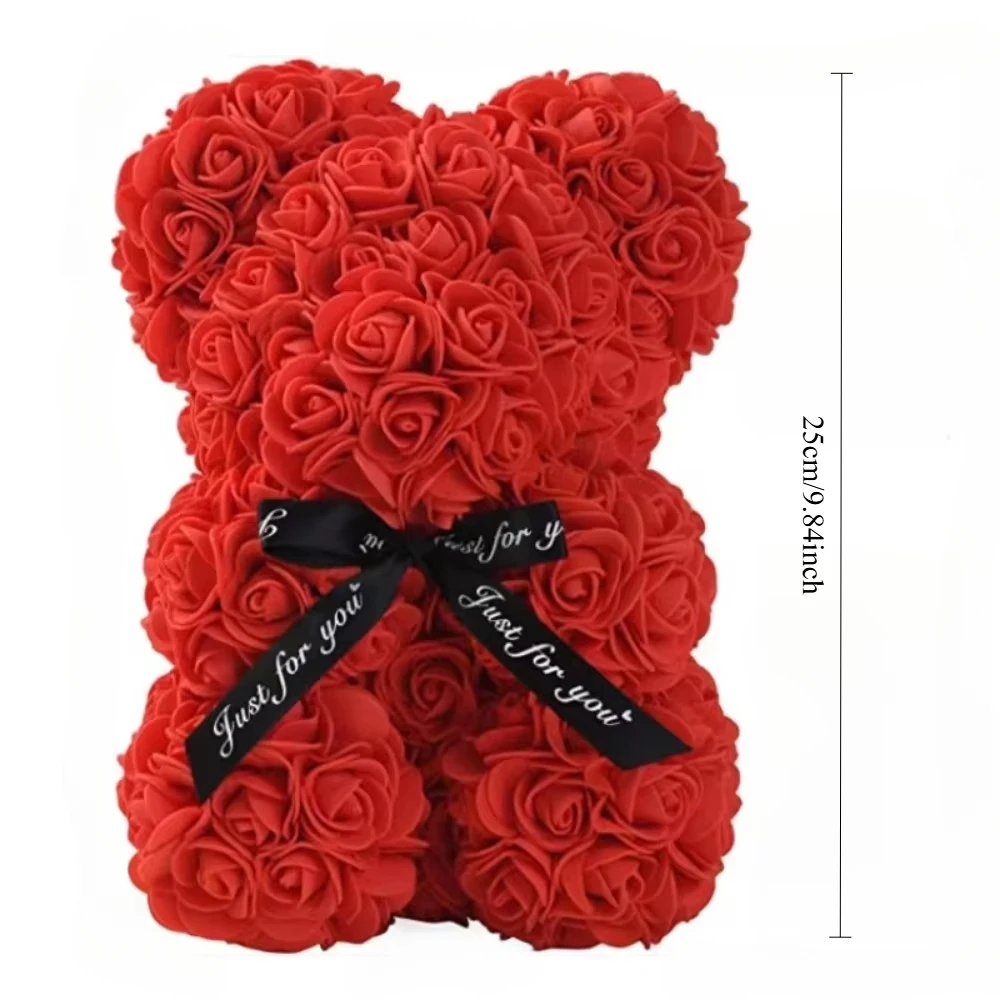 Ours en peluche Rose éternelle fleur artificielle pour maman, fête des mères, anniversaire, saint-valentin, cadeau d'anniversaire et décor artificiel