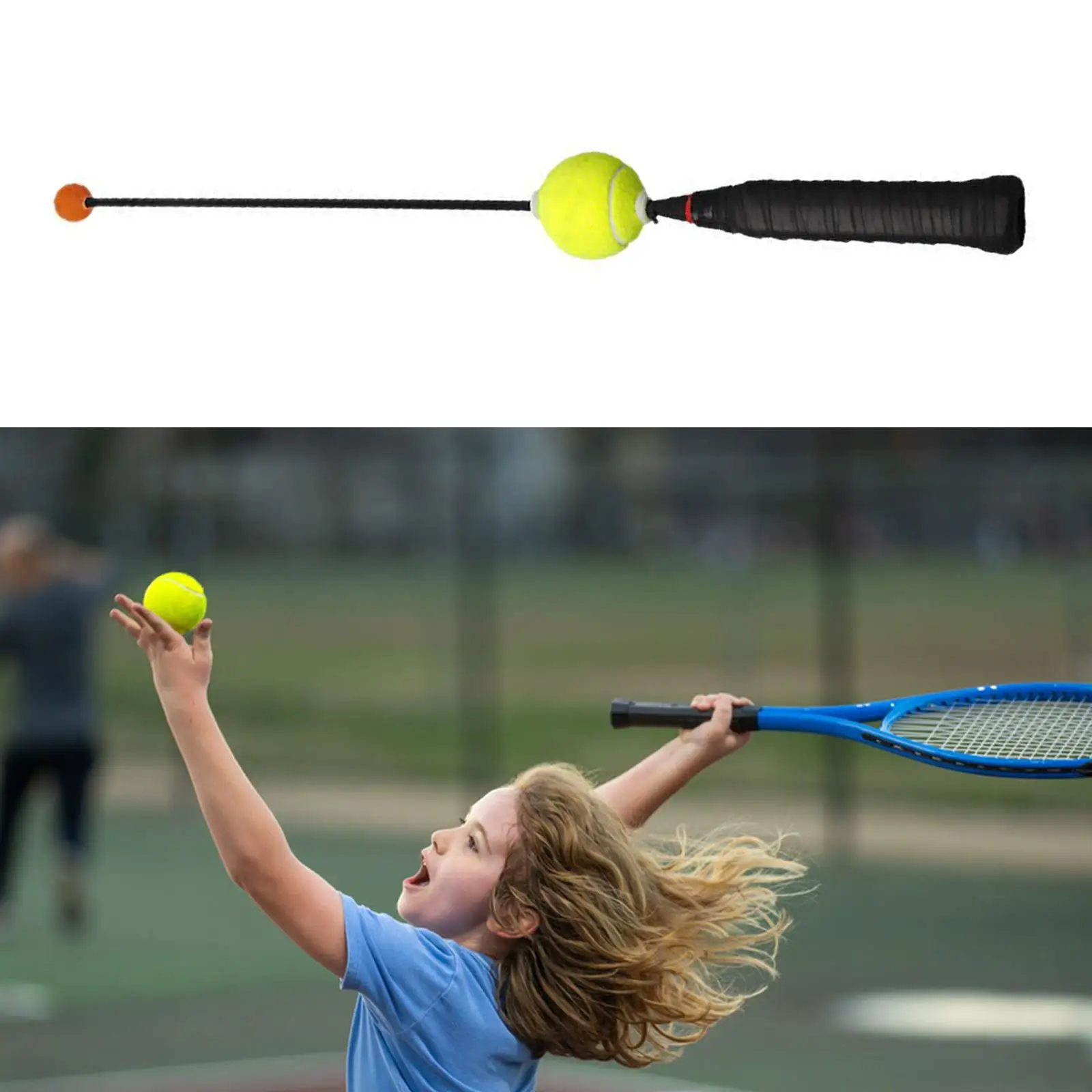 Tennis Serve Training Tool Child Tennis Teaching Gear Portable Warm up Sticks Swing Practice Equipment