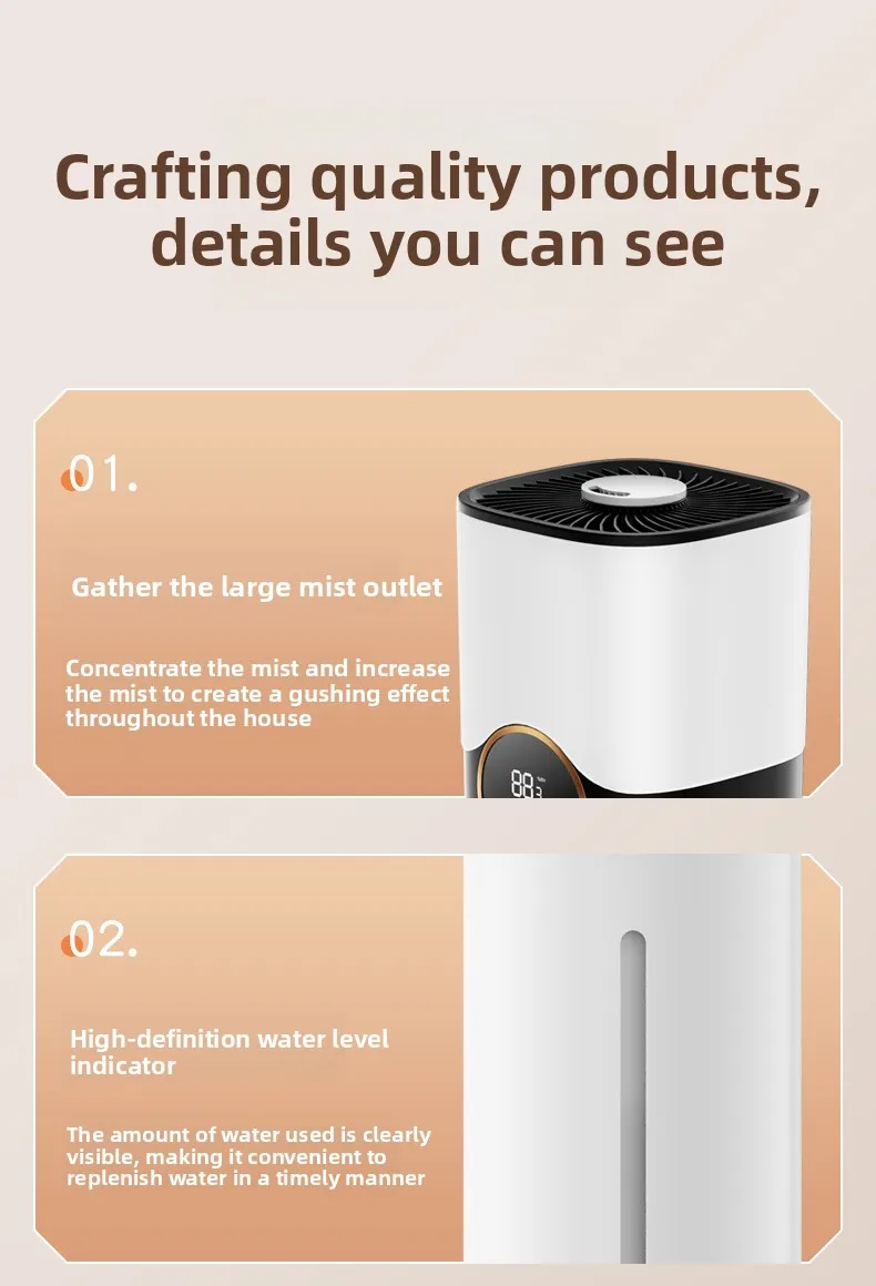 Humidifier Household Large Mist Volume Large Capacity Silent Bedroom Ultrasonic Atomizer New Spray Humidifier