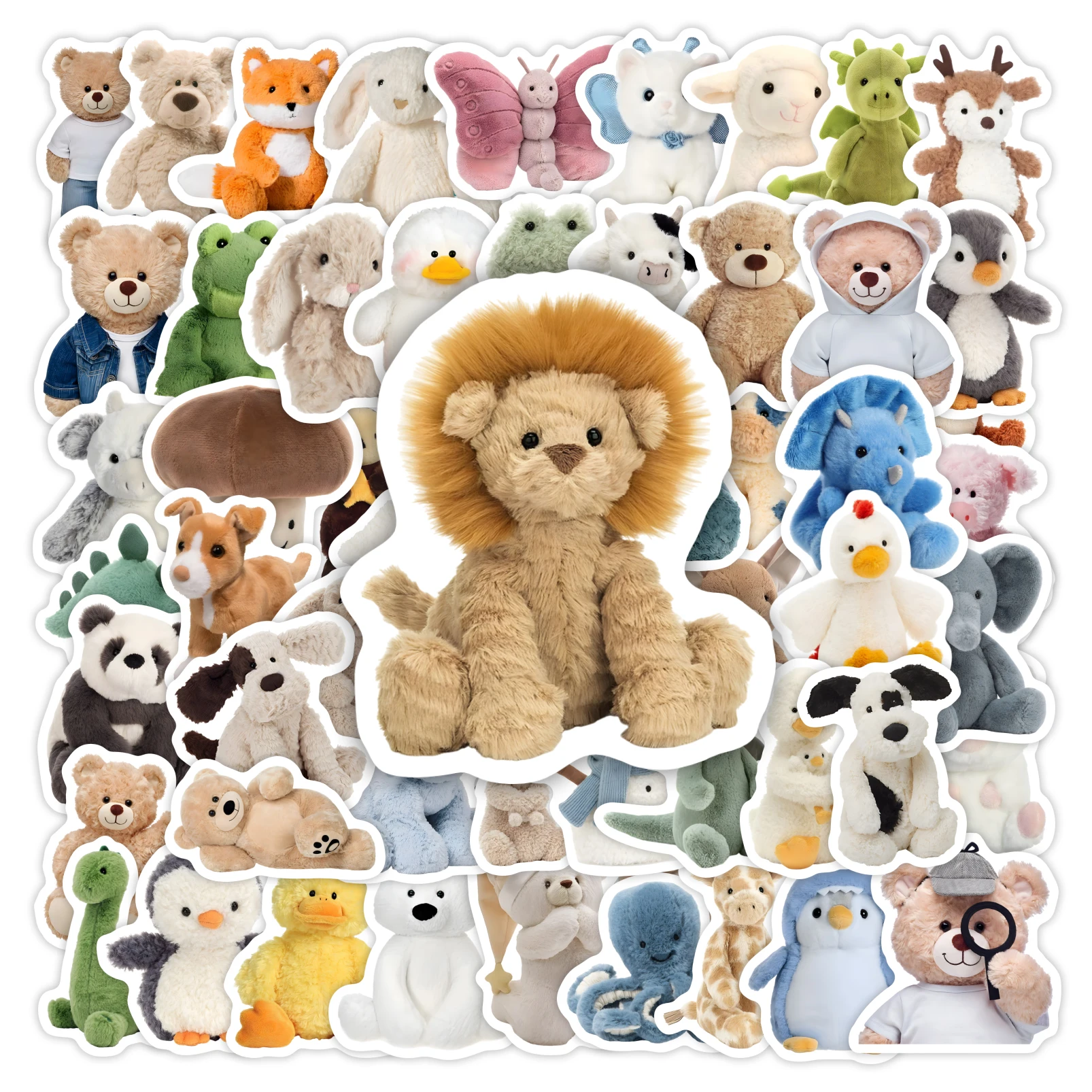 Cute Plush Cuddly Bear Soft Toys Stickers DIY Gift Waterproof Decal for Laptops Phones Luggage Scrapbooking Bottles Decorative