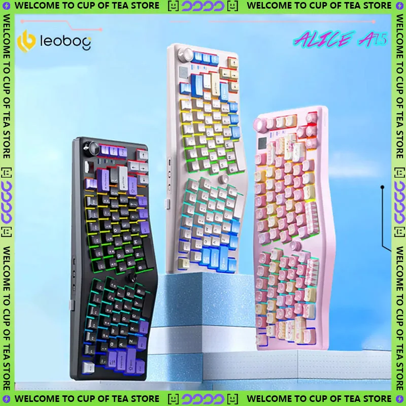 Leobog Alice A75 RGB Mechanical Keyboard Hot-Swappable Ergonomic 3-Mode Bluetooth Wireless Custom Gamer Gear Gift Enthusiasts