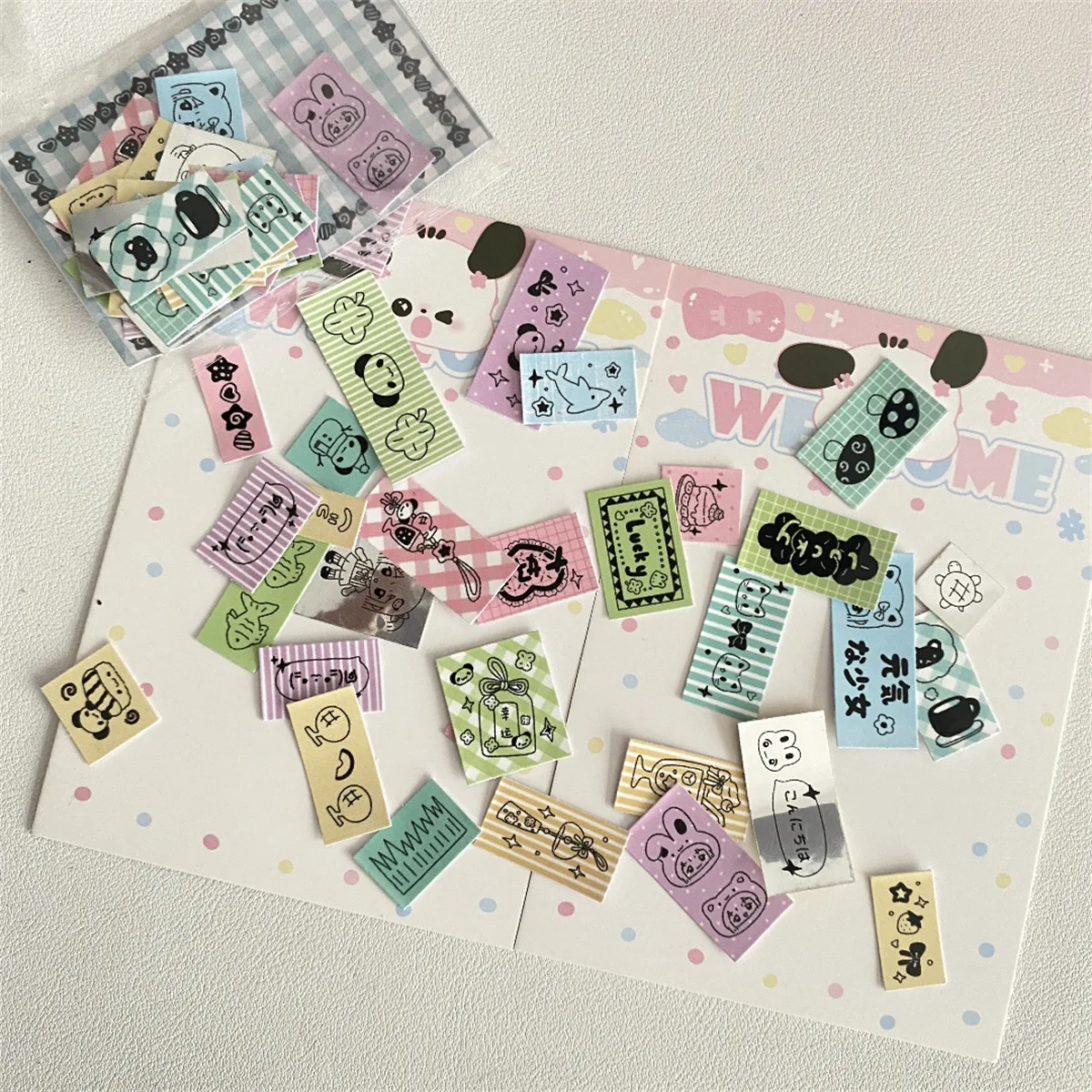 30Pcs Cute Label Stickers Scrapbooking Stationery Sticker Diy Phone Luggage Motorcycle Laptop Suitcase Decal Sticker