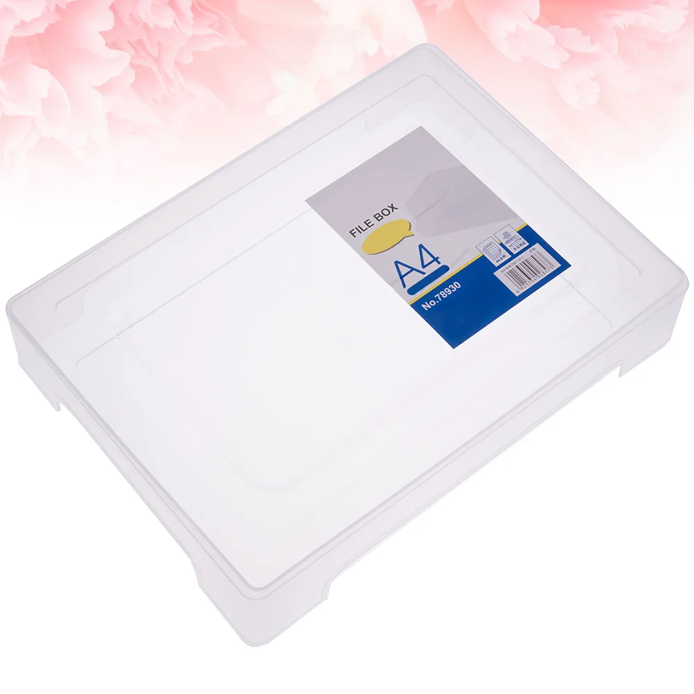 

Clear Plastic Document Organizer A4 File Box Sturdy Paper Folder Storage Box for Office Home Study Room File Folder
