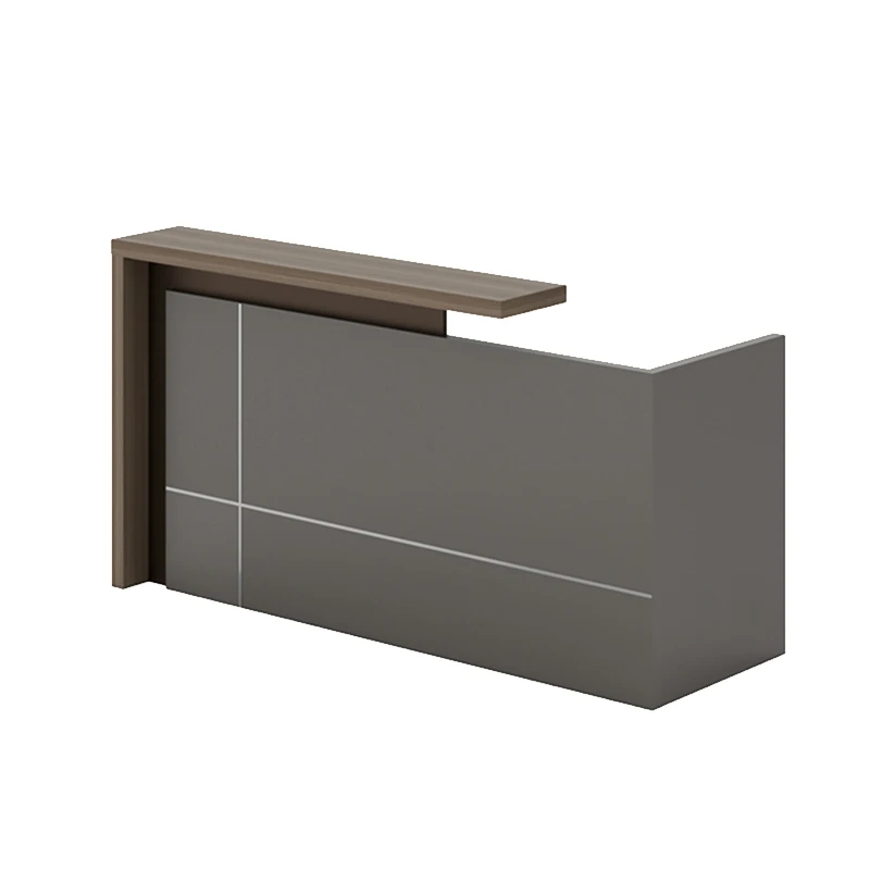 @#Minimalist Elegant Reception Counter with Built-in Shelves Versatile Furniture for Offices Hotels Gyms Salons Shops Schools