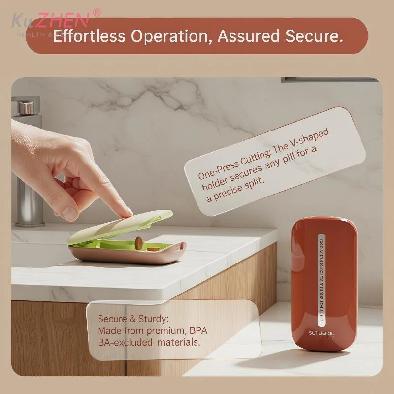 Portable Pill Cutter With Sharp Cutting Blade And Dustproof Lid Perfect For Daily Use Travel Outdoor Pills Splitter For All Size