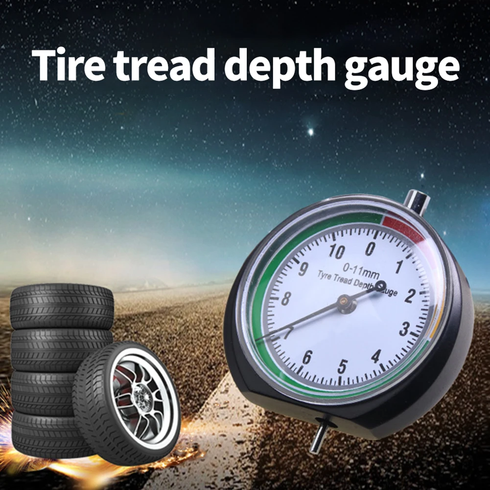 Accurate For Motorcycle and Car Tire Tread Depth Gauge with For Dial and Stainless Steel for Reliable Tread Wear Assessment