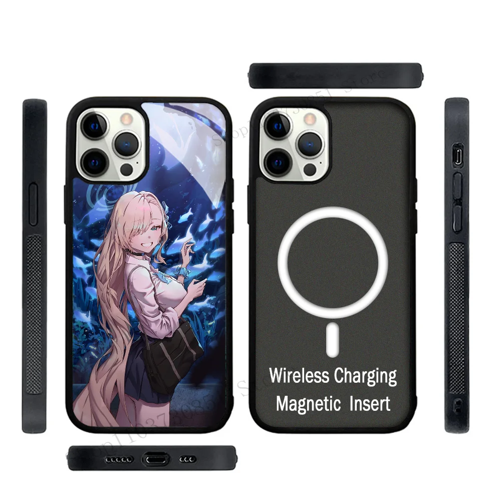 Game Anime Blue Archive Ichinose Asuna.jpg Phone Case Strong Magnetic For IPhone 15 14 13 Pro Max 11 12 Mini Alex Mirror For