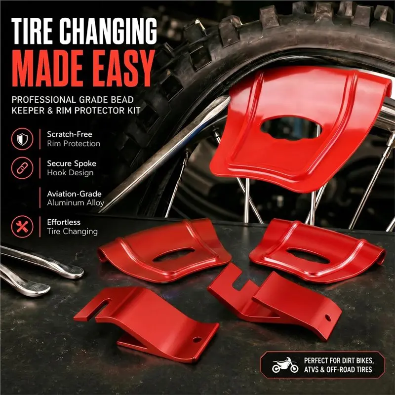DT42-Motorcycle Tire Changing Tool Kit Tire Bead Holder Valve Core Remover Combo