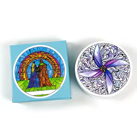 A 78Pcs Round Tarot Cards Deck Playing English Version Predictive Divination Board Game Card Gifts Family Gathering Cards Game