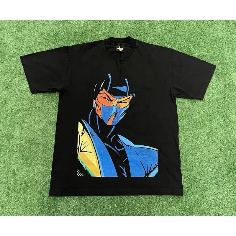 Vintage Modern Bootleg Mortal Kombat Subzero T Shirt Size Medium VTG Black