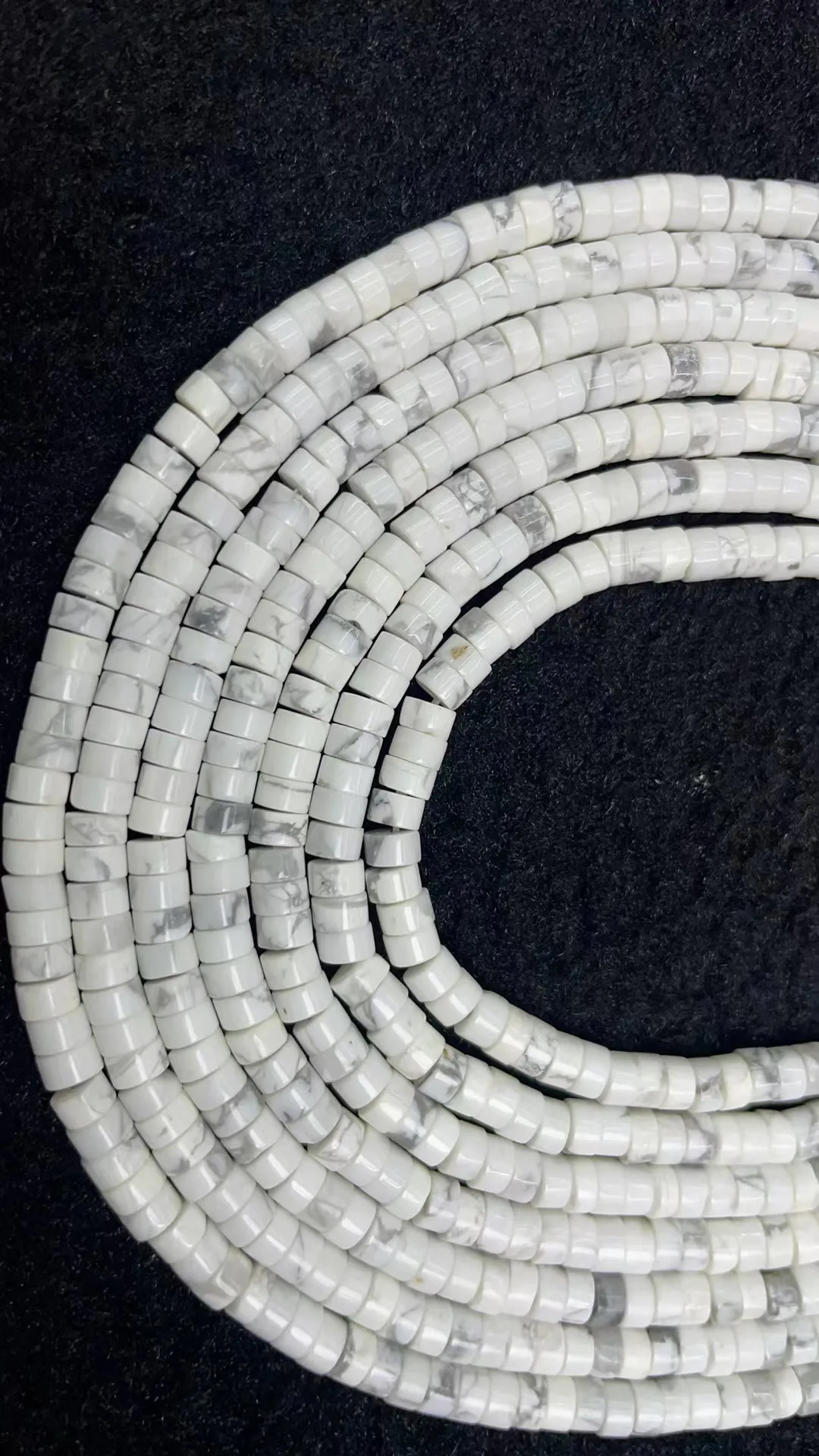 Wholesale Natural White Pine Stone 2x4mm Right-angle Abacus Partition Wheel Beads Length:39cm