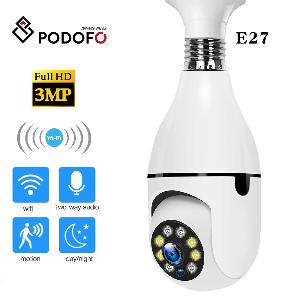 Podofo 3MP HD Wifi IP Camera Wireless Video Surveillance Camera Smart Home Security Protection Baby Monitor Night Vision CCTV