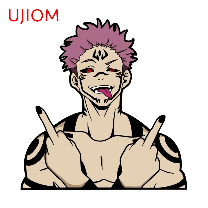 UJIOM Middle Finger Gesture Sukuna Wall Sticker Charming Creative Enthusiastic Fashion Decal Premium Decoration Chambre