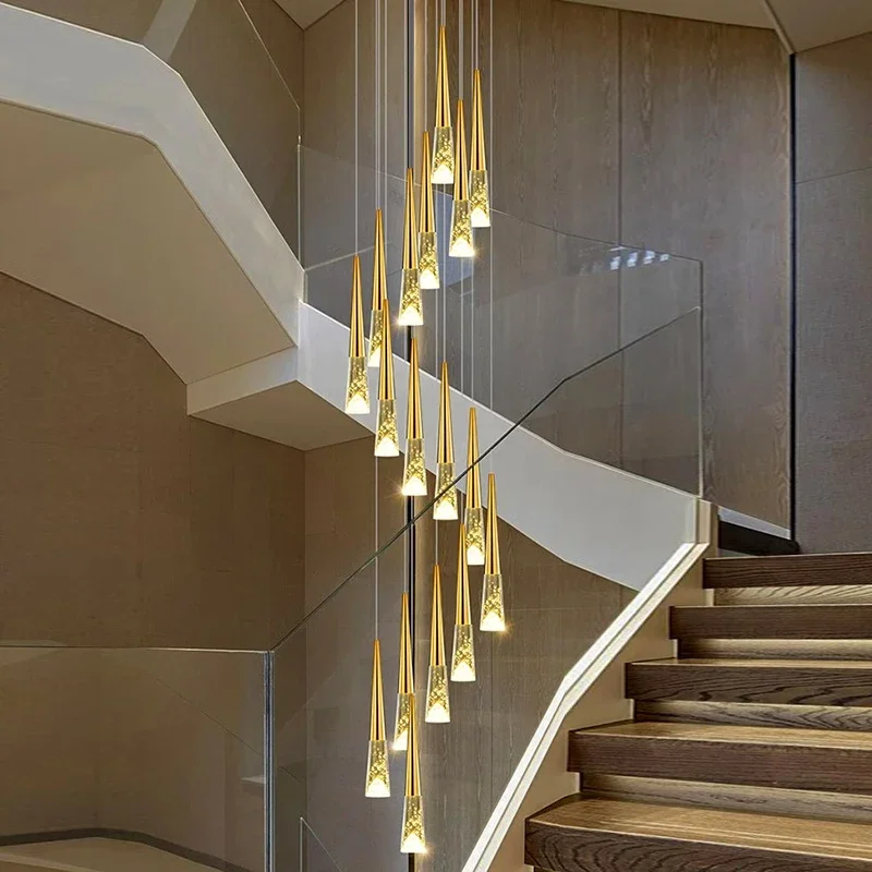 

Modern home decoration crystal chandelier, stair Pendant lamp, living room Pendant lights, interior lighting