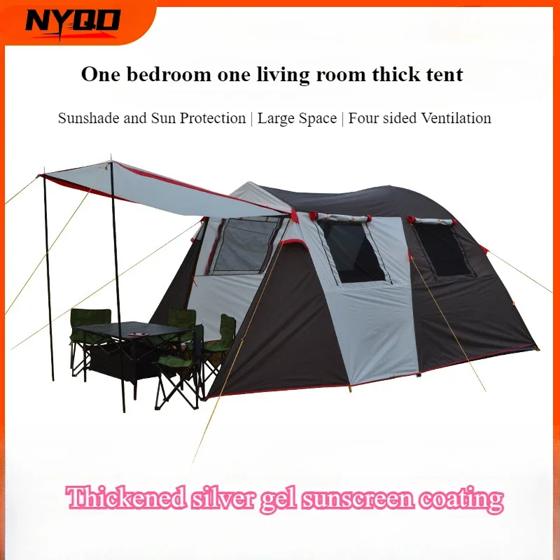 Camping Couple Camping Waterproof and Sunscreen Double-layer Tent Outdoor Camping Tent Keeping Warm Beach Tent