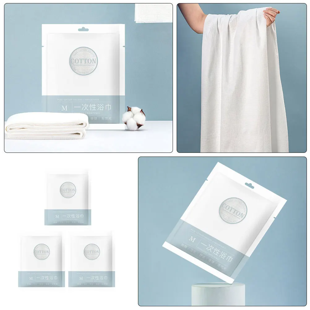 3 قطعة منشفة استحمام محمولة صحية للاستعمال مرة واحدة لصالونات الفندق والتخييم والسفر ملحقات حمام أساسية #2