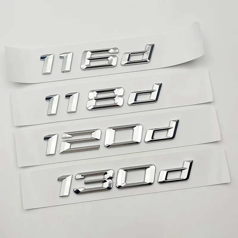 

For BMW 116d 118d 120d 125d 130d 135d 140d F20 E81 E82 E87 Emblem Chrome Car Trunk Letters Badge 3D Sticker Logo Accessories 1pc