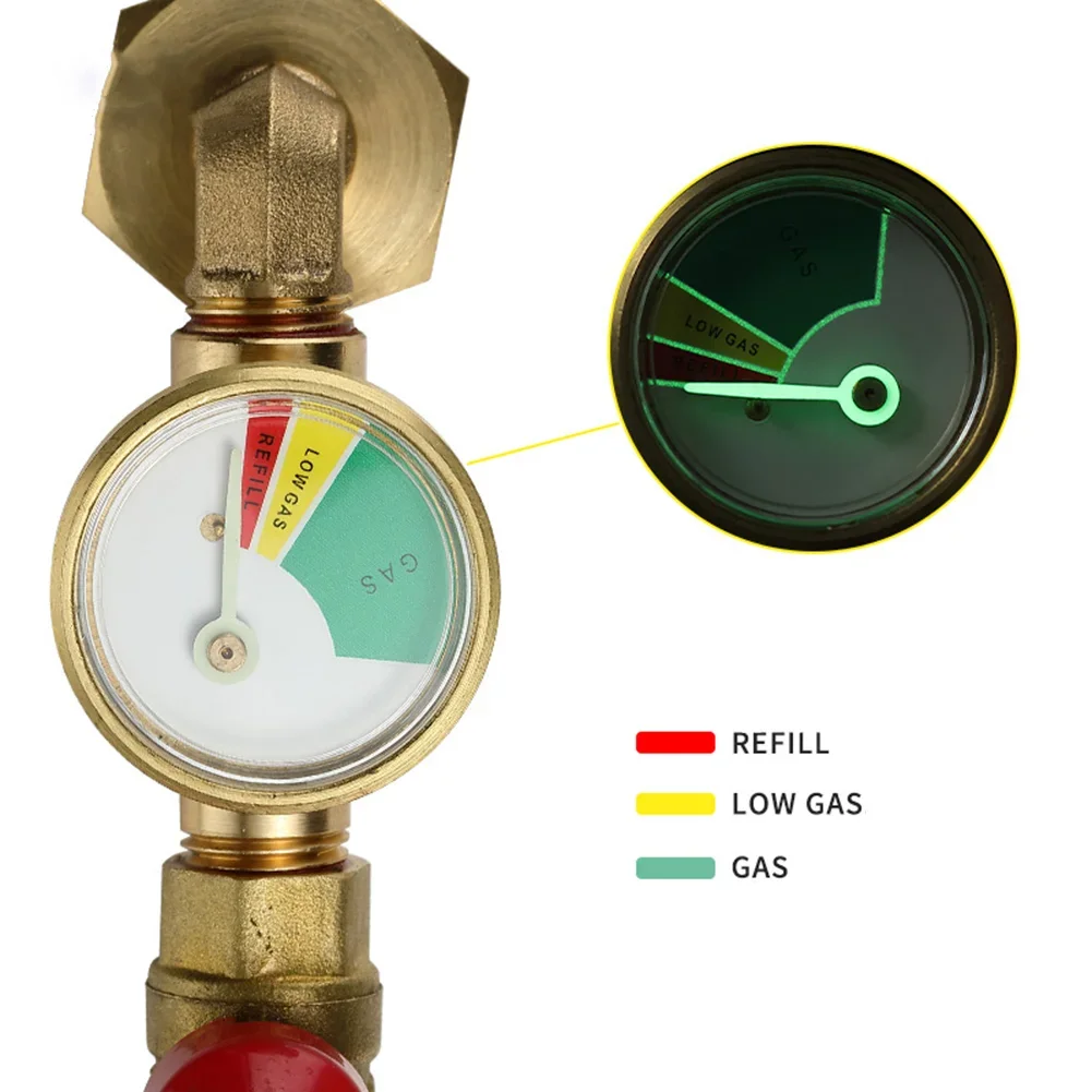 Upgraded Propane Refill Adapter 20lb to 1lb converter, Design with Valve and Gauge, QCC1 Propane Refill Adapter 90-Degree Elbow