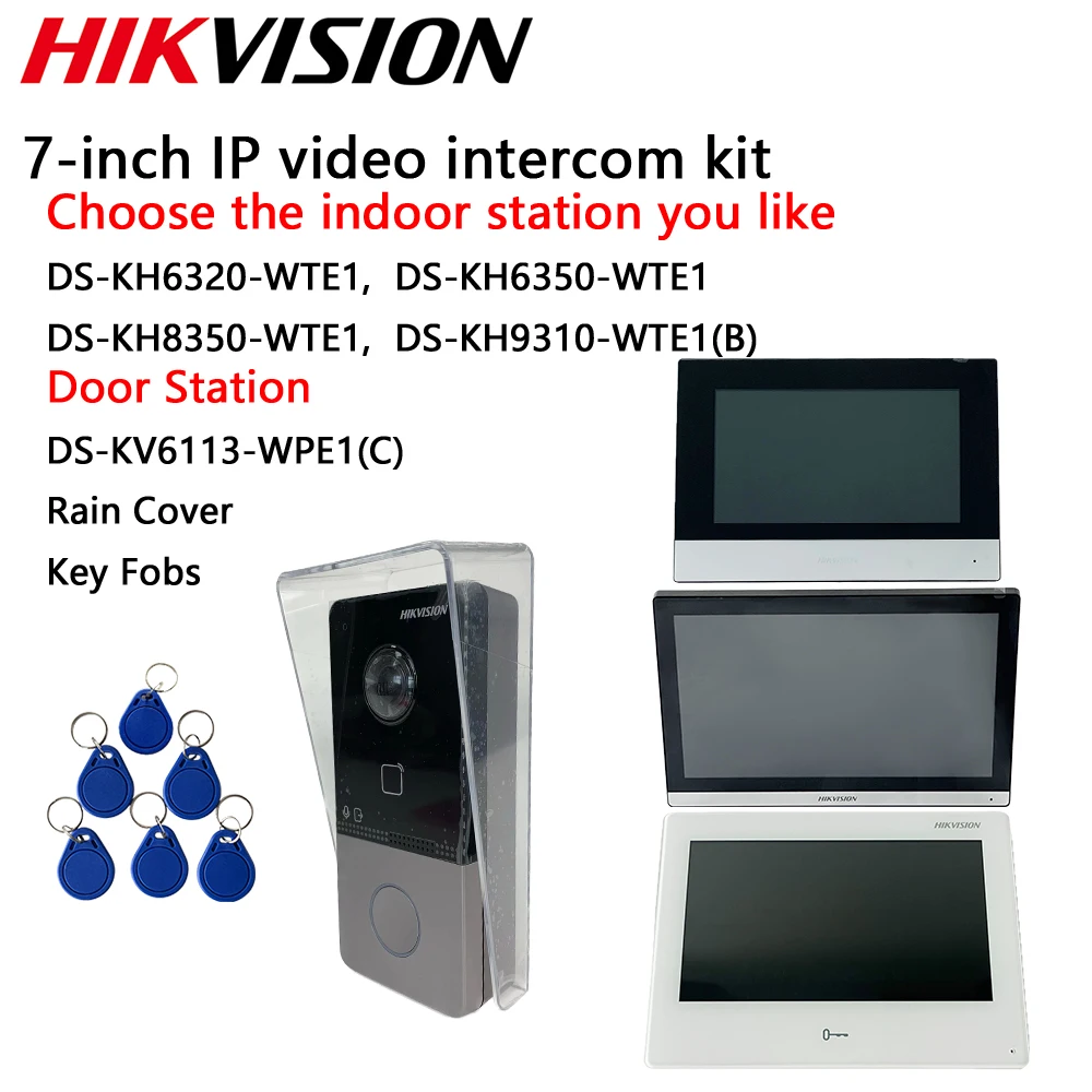 

Hikvision 7-inch IP Video Intercom Kit DS-KH6320-WTE1 DS-KH6350-WTE1 DS-KH8350-WTE1 DS-KH9310-WTE1(B) DS-KV6113-WPE1(C) Indoor
