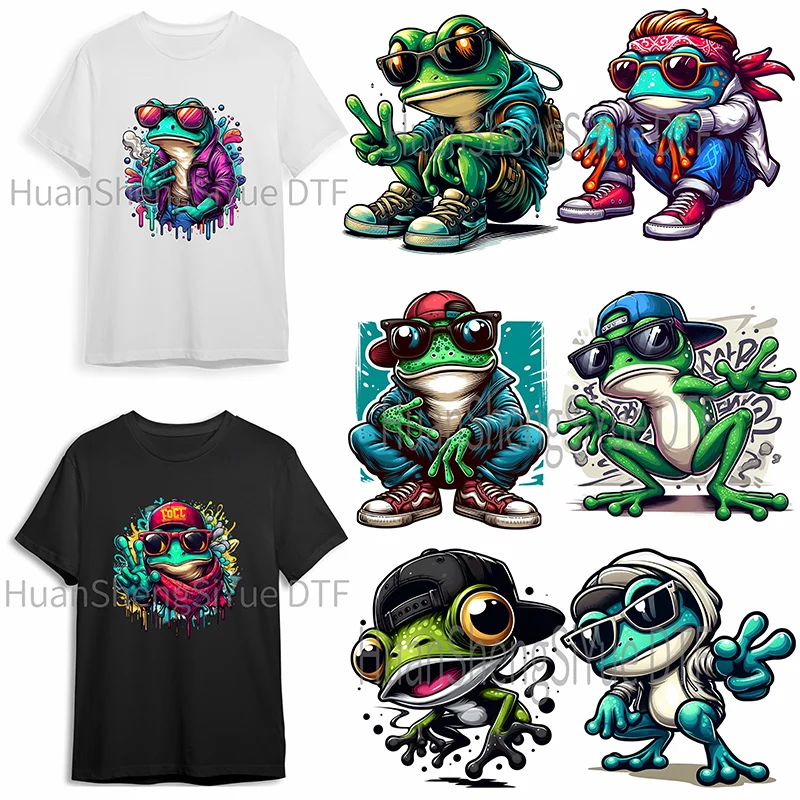 

Frog Ironing Sticker Clothes DTF Fashion T-shirt Hoodie DIY Jacket Heat Transfer Patch Hot Sticker Waterproof