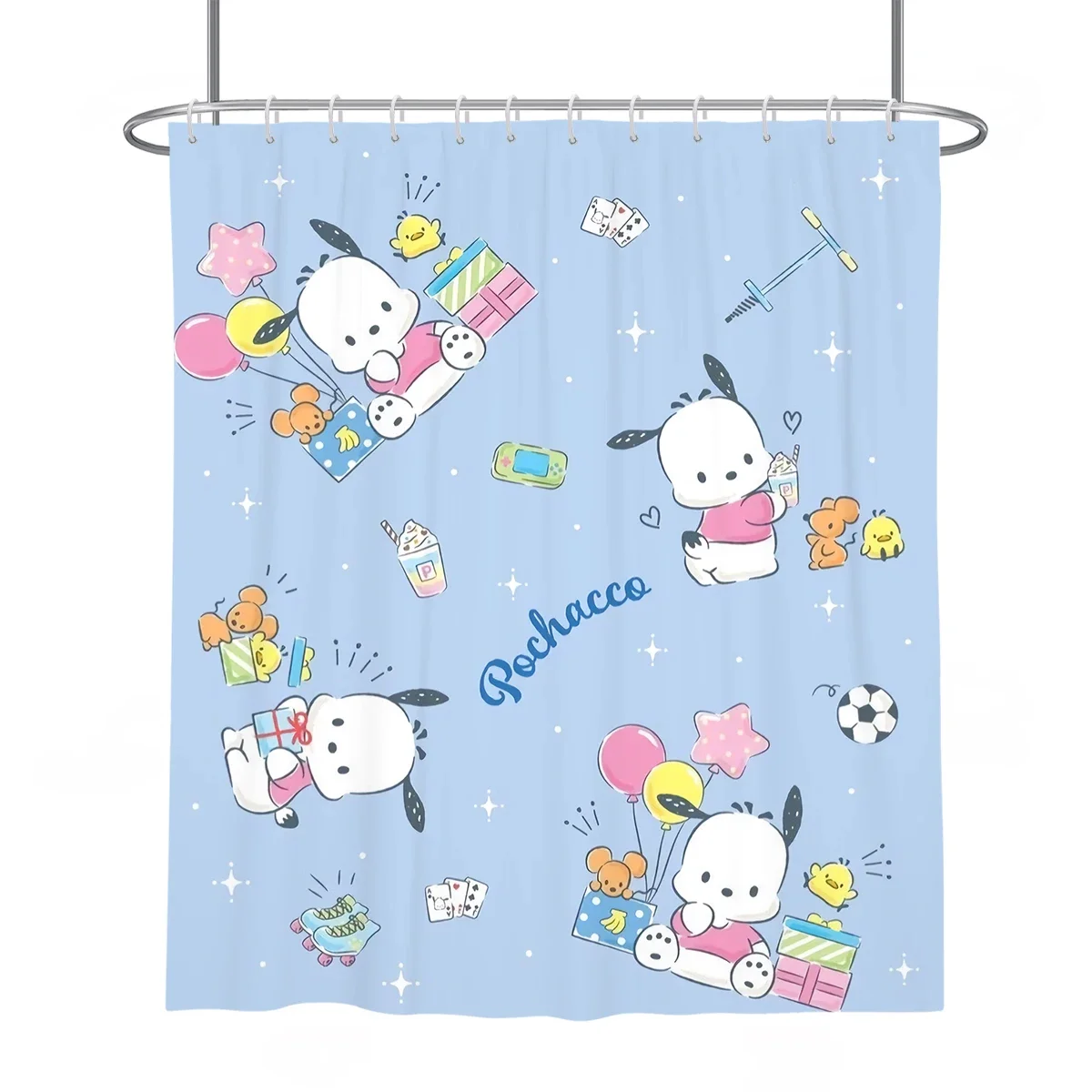 

Sanrios Pochacco Kuromi Cinnamoroll Kawaii Anime Cartoon 180*180 Bathroom Curtains Shower Curtain Decor Waterproof Anti-mildew