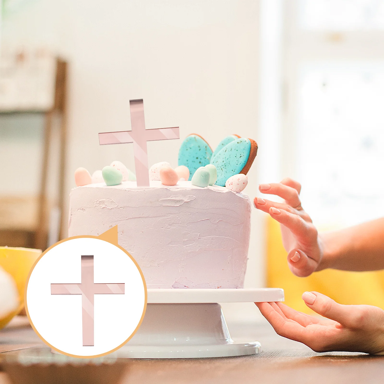 

10Pcs Exquisite Cross Cupcake Toppers Shower Wedding Birthday Cake Decoration Backdrop Cross Cake Decor Backdrop