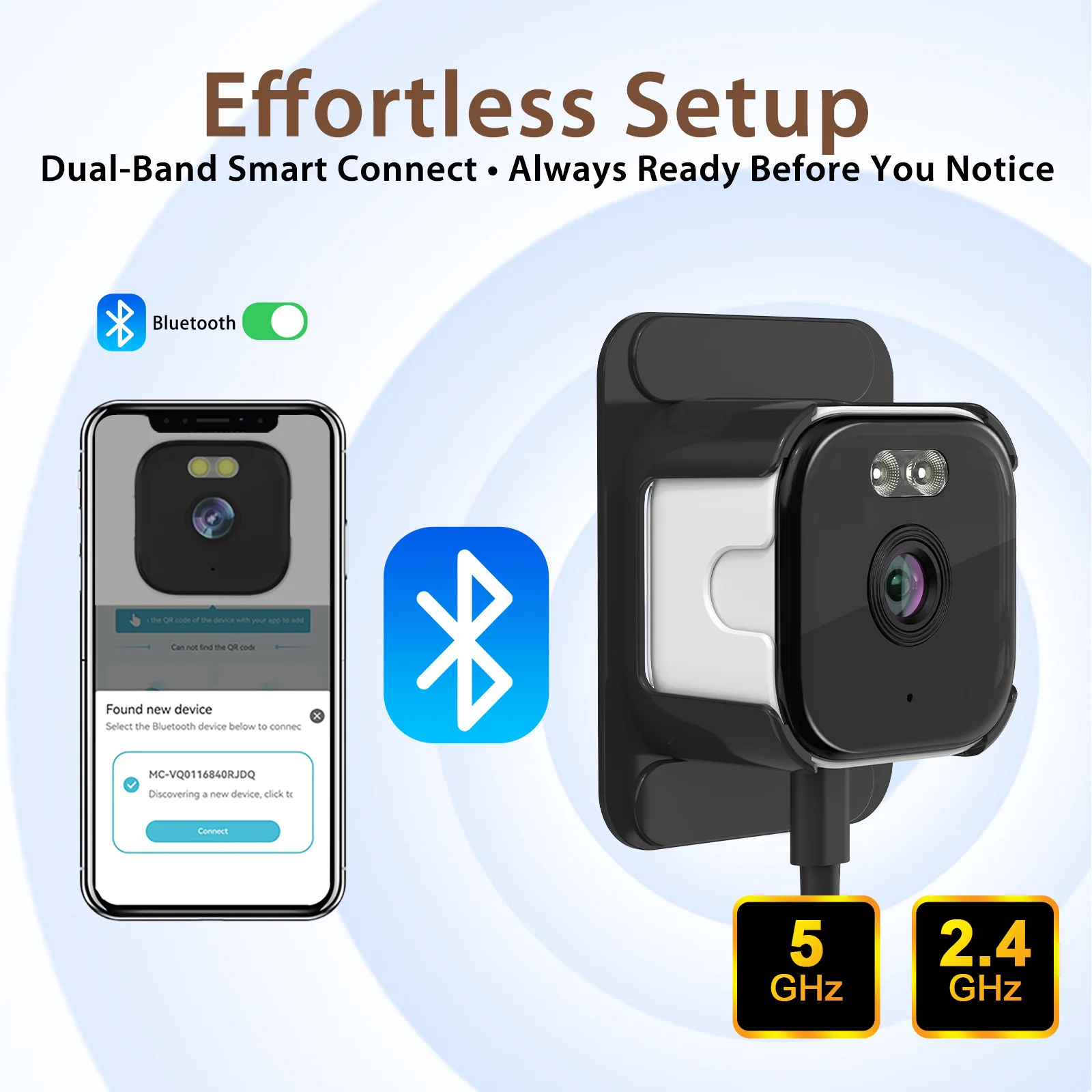 Punching-free Installation Wireless Home Surveillance Camera WiFi Indoor Outdoor Remote Real-Time Monitoring Security Camera