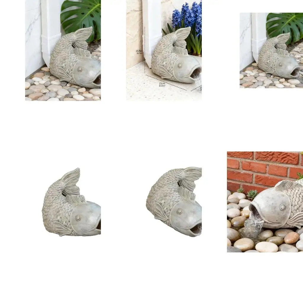 Artistic Resins Fish Ornament Fish Dynamic Sculpture For Landscape Drainage Solution Enhances Garden Aesthetics high quality