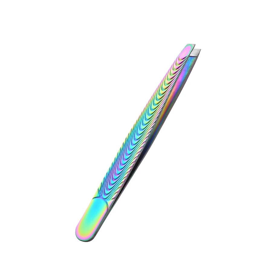 Eyebrow Tweezers Stainless Steel Precision Slant Tweezers Facial Hair Removal Beauty Tools Eyebrow Clips Hairs Puller Rainbow