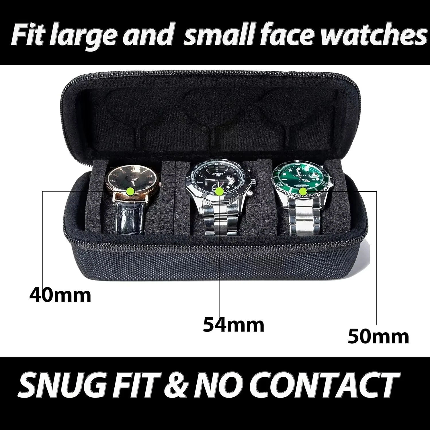 Travel Watch Box Organizer Portable Waterproof Watch Storage Box EVA Travel Watch Carrying Case Smart Watches Men & Women Gift image 6