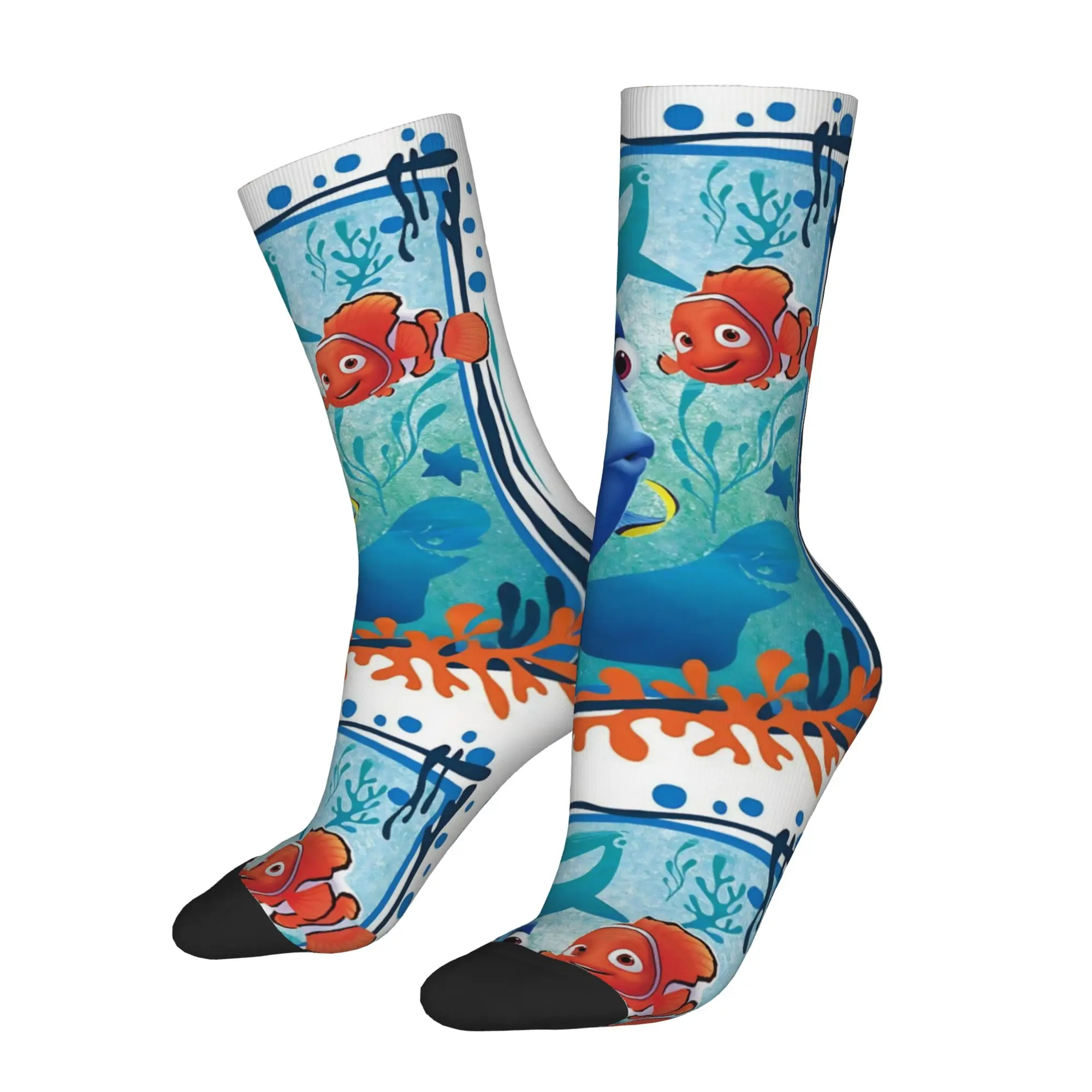 Finding Dorys Nemos Movie Socks Men's Women's Polyester Casual  Socks High Quality Spring Summer Autumn Winter Middle Tube Socks