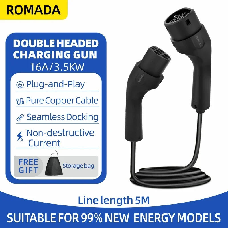 

Type 2 to Type 2 Potable EV Cable EVSE 16A 3.5KW IEC 62196 for EV Charging Station Extension 3M 5M 7M 10M One Phase With TUV