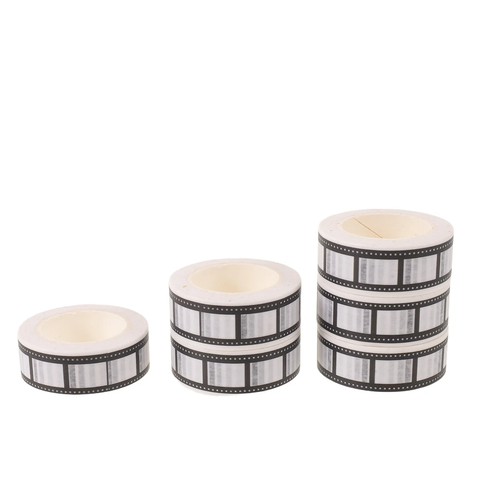6 Rolls Filmstrip Washi Tape Vintage Black White Film Frame Stickers Decorative Tape for Scrapbooks Journals Planner