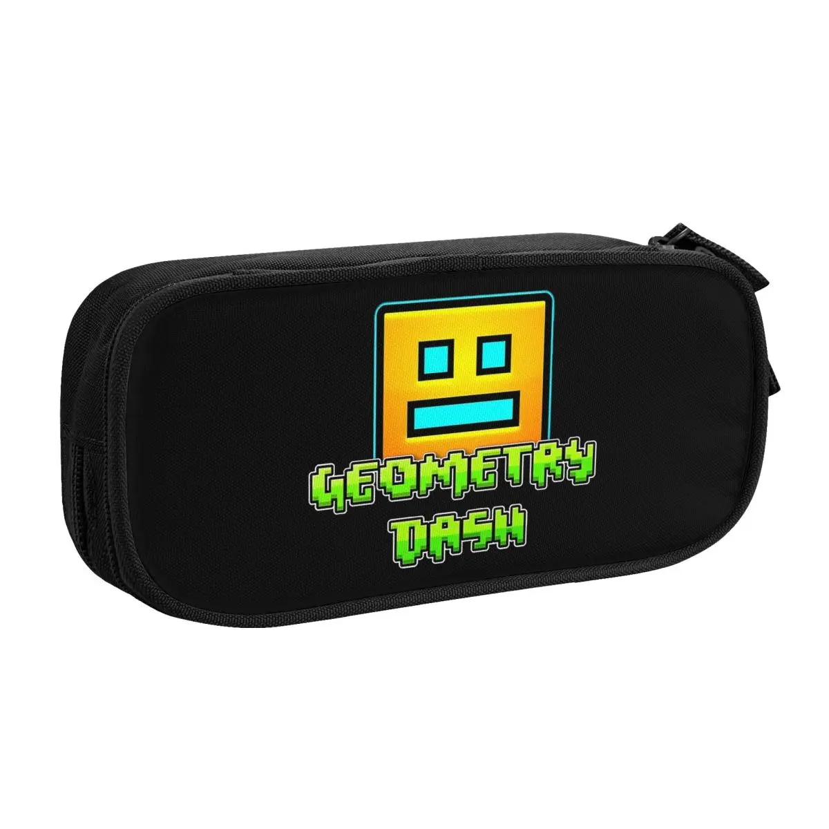 Lovely Geometric Dash Pencil Cases Geometry Dash Pencilcases Pen Holder Kids Big Capacity Bag School Supplies Zipper Stationery