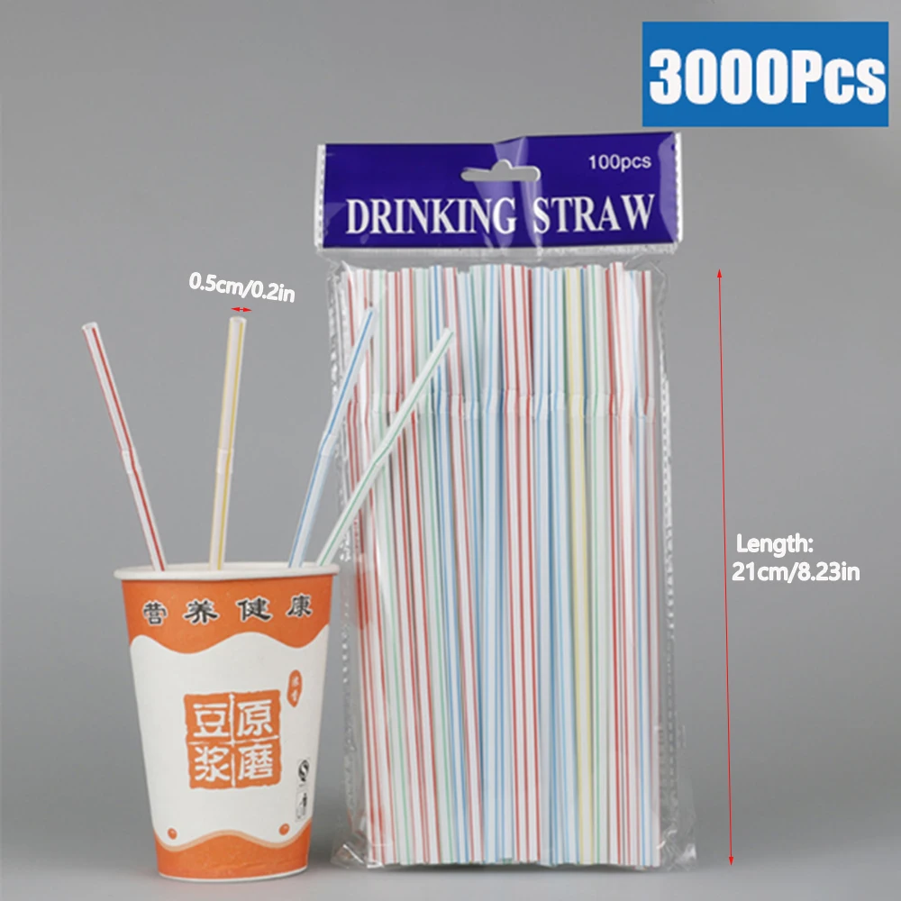 50/1000/3000 Stuks Kleurrijke Rietjes Rietjes Bar Melk Thee Party Bruiloft Keuken Woonaccessoires Drank Stro groothandel