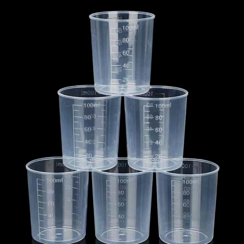 W89C transparente graduado tazas medición Mezcla para cocina epoxi resina pintura 10pcs