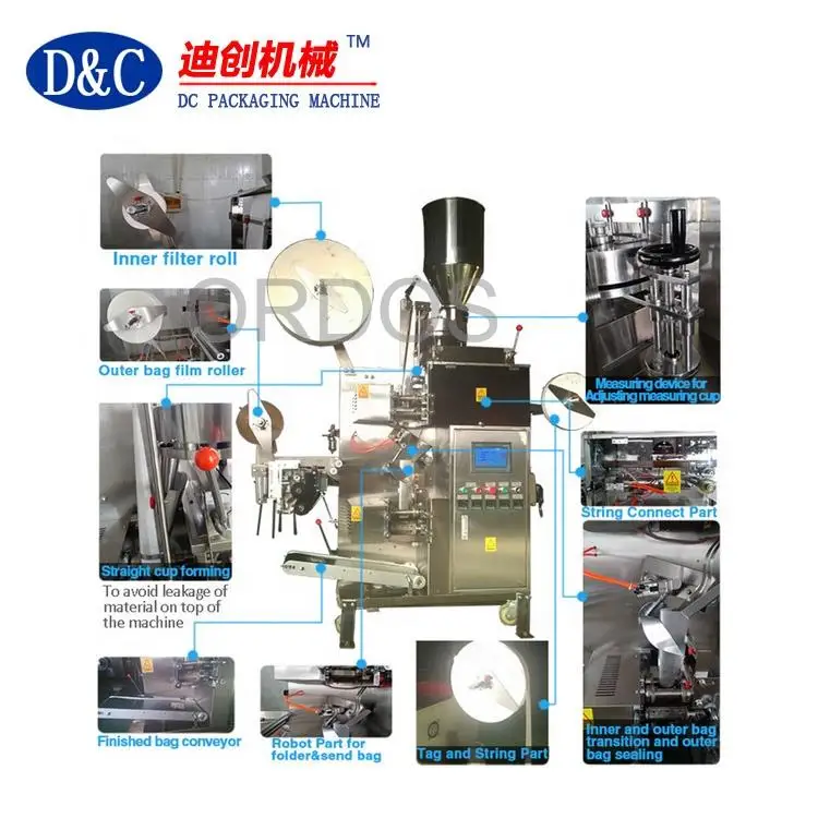 Packaging Sachets Pack Hang Ear Non Woven Outer Ultrasonic Coffee Drip Bag Packing Machine