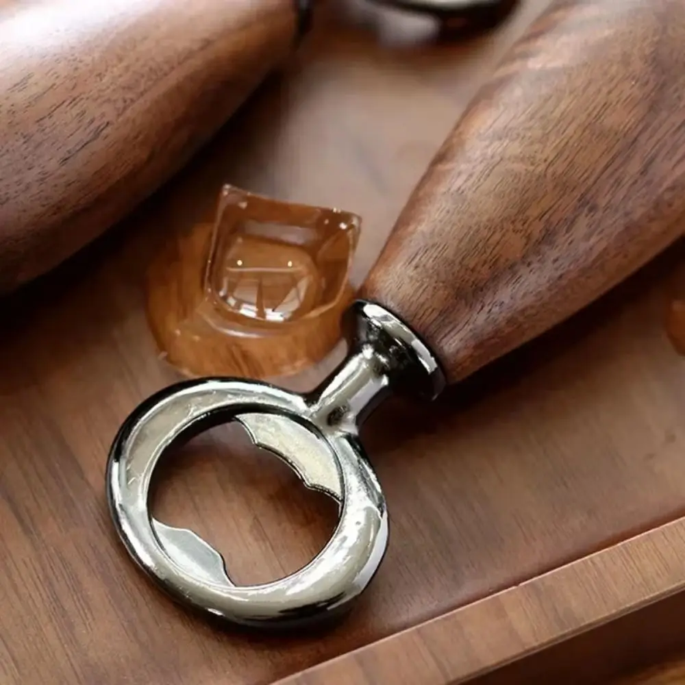 

Creative Beer Bottle Opener Stainless Steel Wooden Handle Beer Can Opener Solid Wood Reusable Wooden Bottle Opener Bar Tools