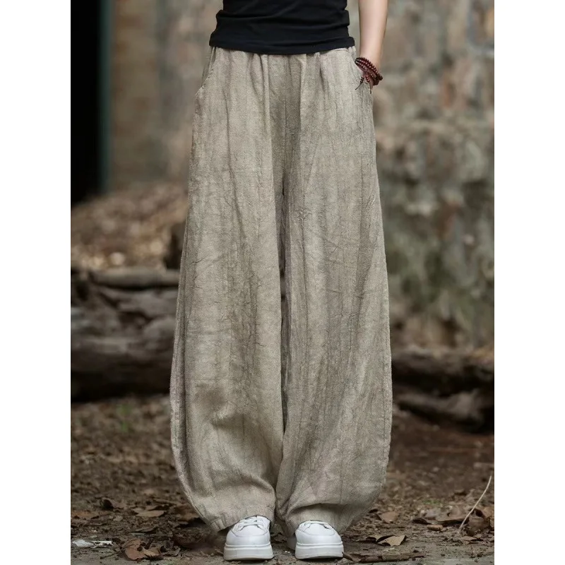 

Soft cotton linen vintage harem pants new artistic casual all match stylish loose long trousers for women travel daily vacation