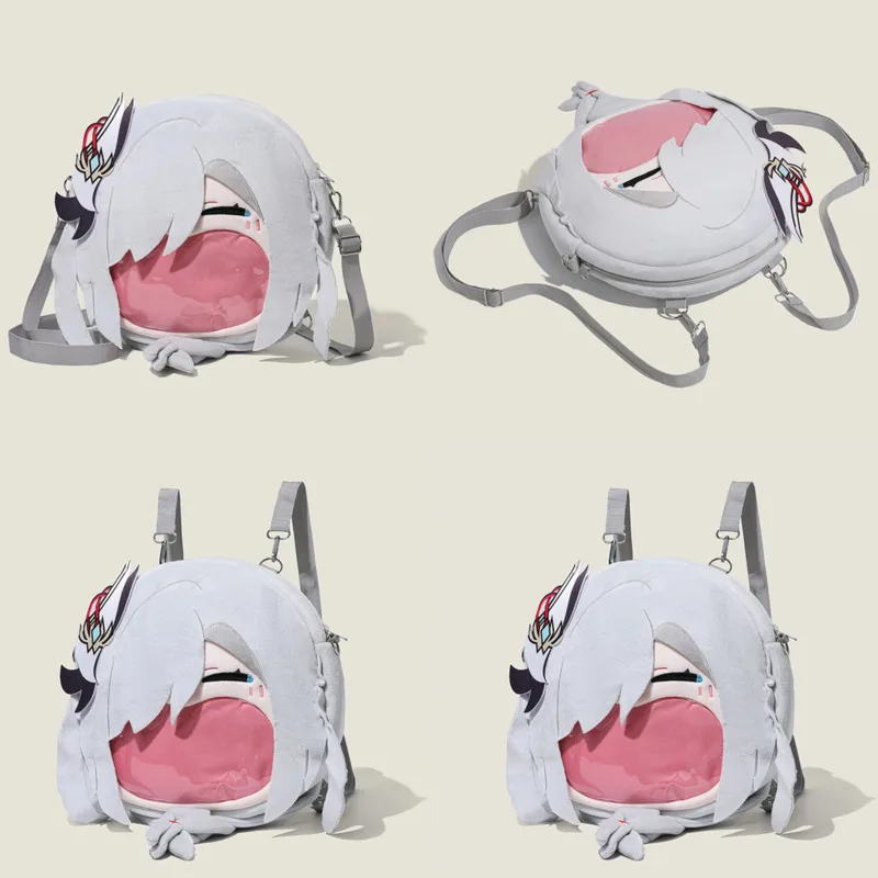 

Genshin Impact Shenhe Itabag Сумка через плечо с большим ртом Периферийная сумка 2, сумка через плечо для хранения, прозрачная сумка через плечо с дисплеем, новинка