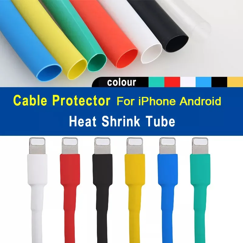 5 sztuk osłona kabla rura termokurczliwa rękaw Android typ C ładowarka Protector kabel Winder organizator dla iPhone Samsung