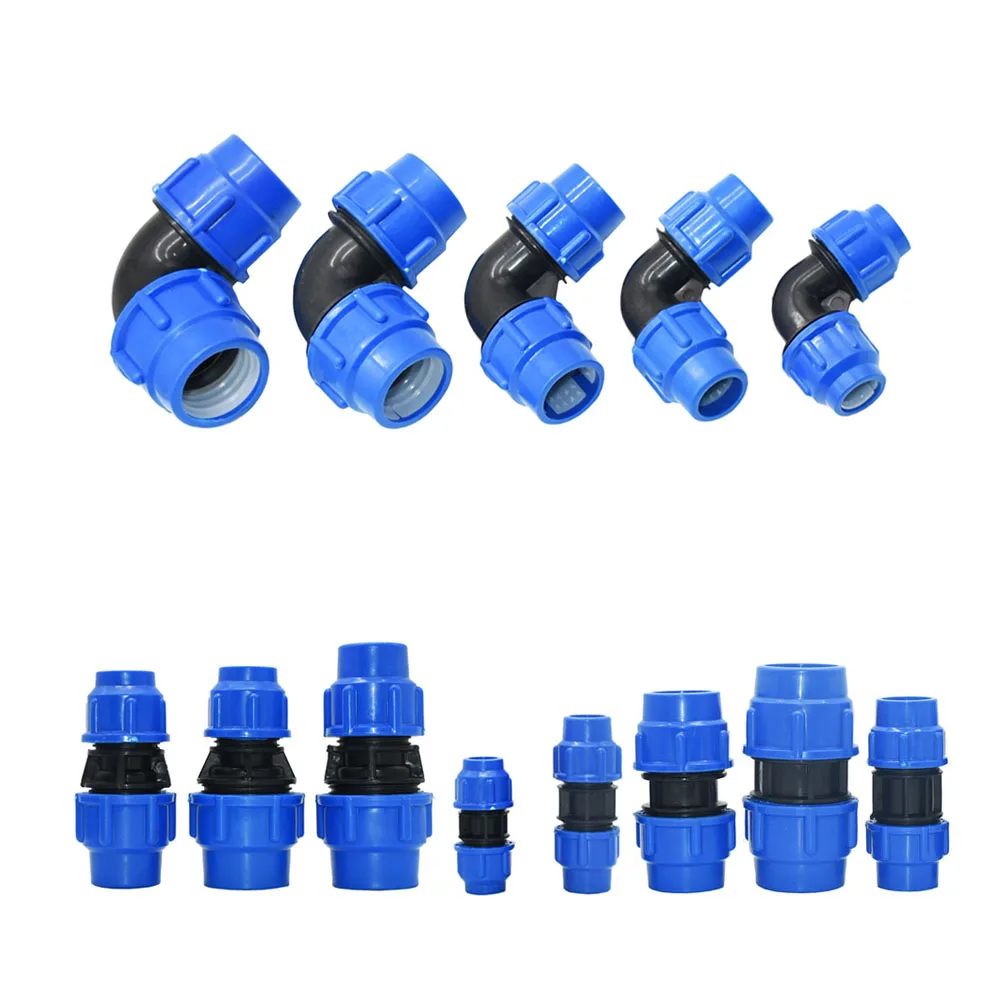 Connecteur de robinet de tube en plastique PE, séparateur d\'eau en T, couremplaçant d\'irrigation à assujetrapide, raccord de prise à coude droit,